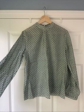 Women's houndstooth light cotton blouse
